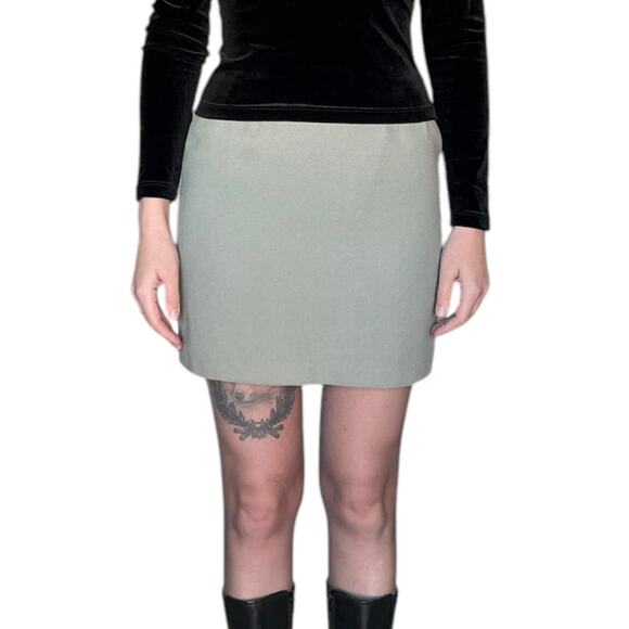 VTG 90S GREY-GREEN MINI SKIRT - Picture 1 of 6
